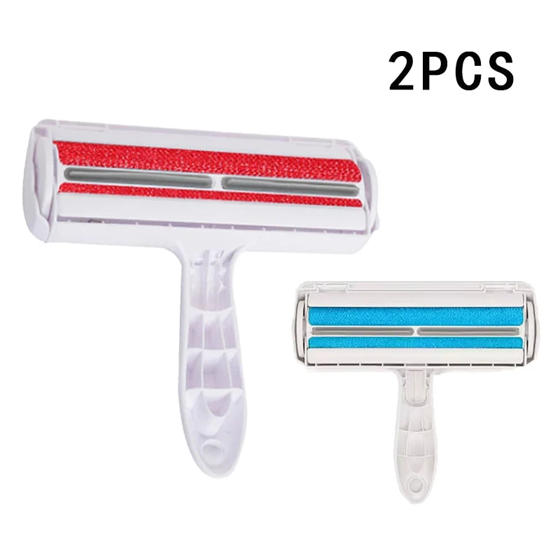 Pet hair remover for cats and dogs reusable self-cleaning cotton plush roller set suitable for beds sofas carpets cat beds